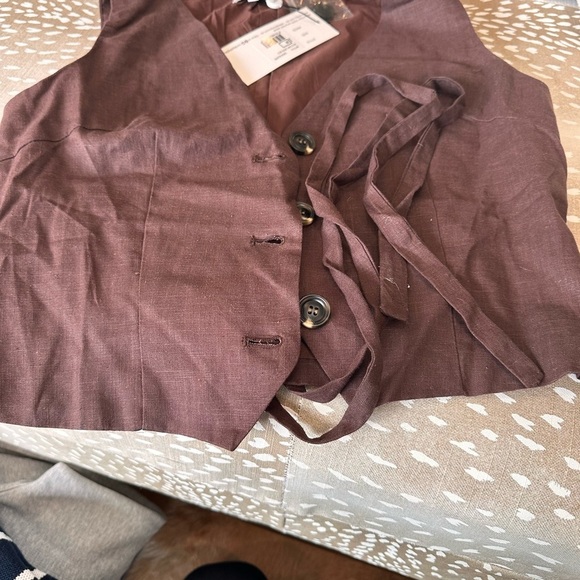 Women's Brown Button Down Shirt - Picture 3 of 5